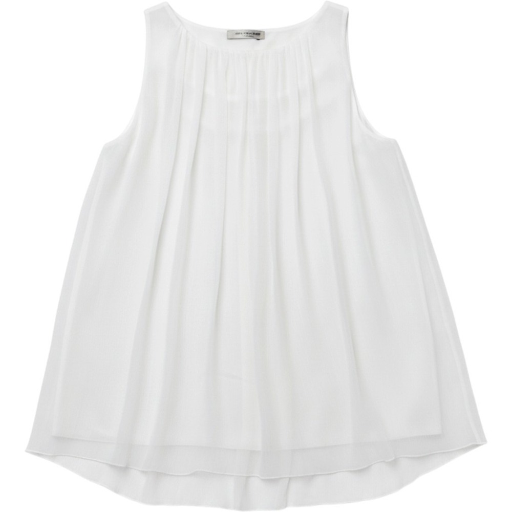 Alice + Olivia Pleated Chiffon Top Womens Small White Blouse C312019602
